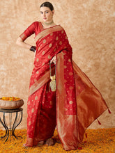 Womens Fashion Ethnic Red Color Sarees-MLSHWSA1495RED0ONE